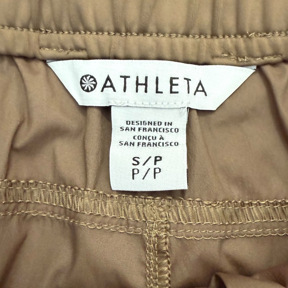 Athleta Rise Pants Brown Nylon Track Bungee Adjustable Small Active Streetwear - Picture 3 of 10